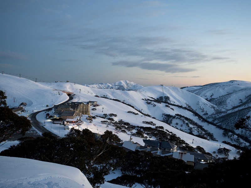 Snowy moutain during winter season in Australia