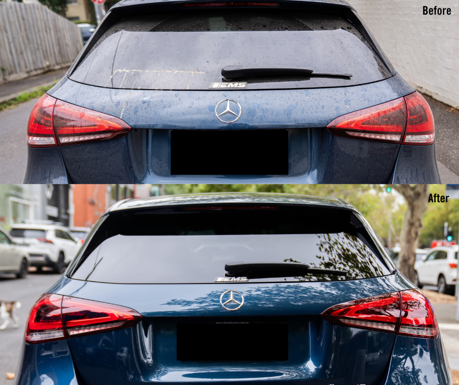 The difference between a dirty Mercedes & A clean Mercedes in Magic Hand Car wash in Melbourne