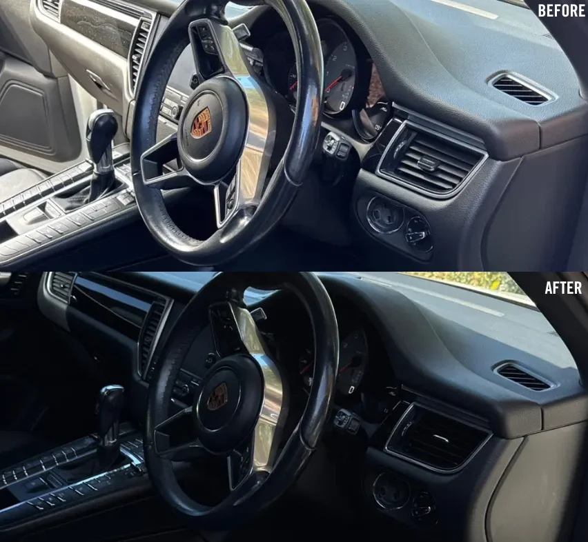 car interior after after clay bar