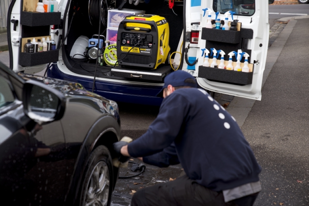Magic Mobile Car Wash Team in Action at a customer home in Melbourne