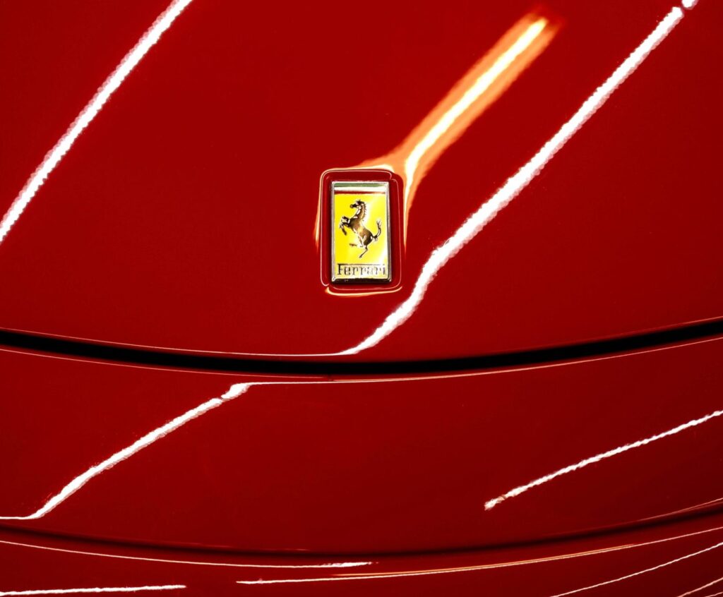 paint protection film applied red Ferrari for paint protection