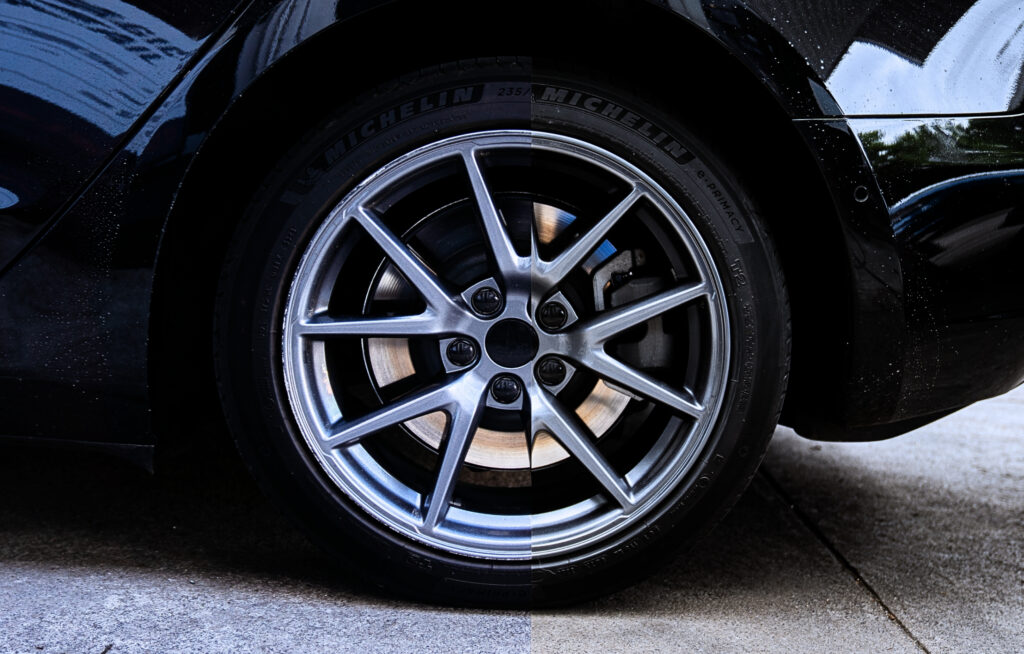 before and after image of alloy wheel repair in melbourne